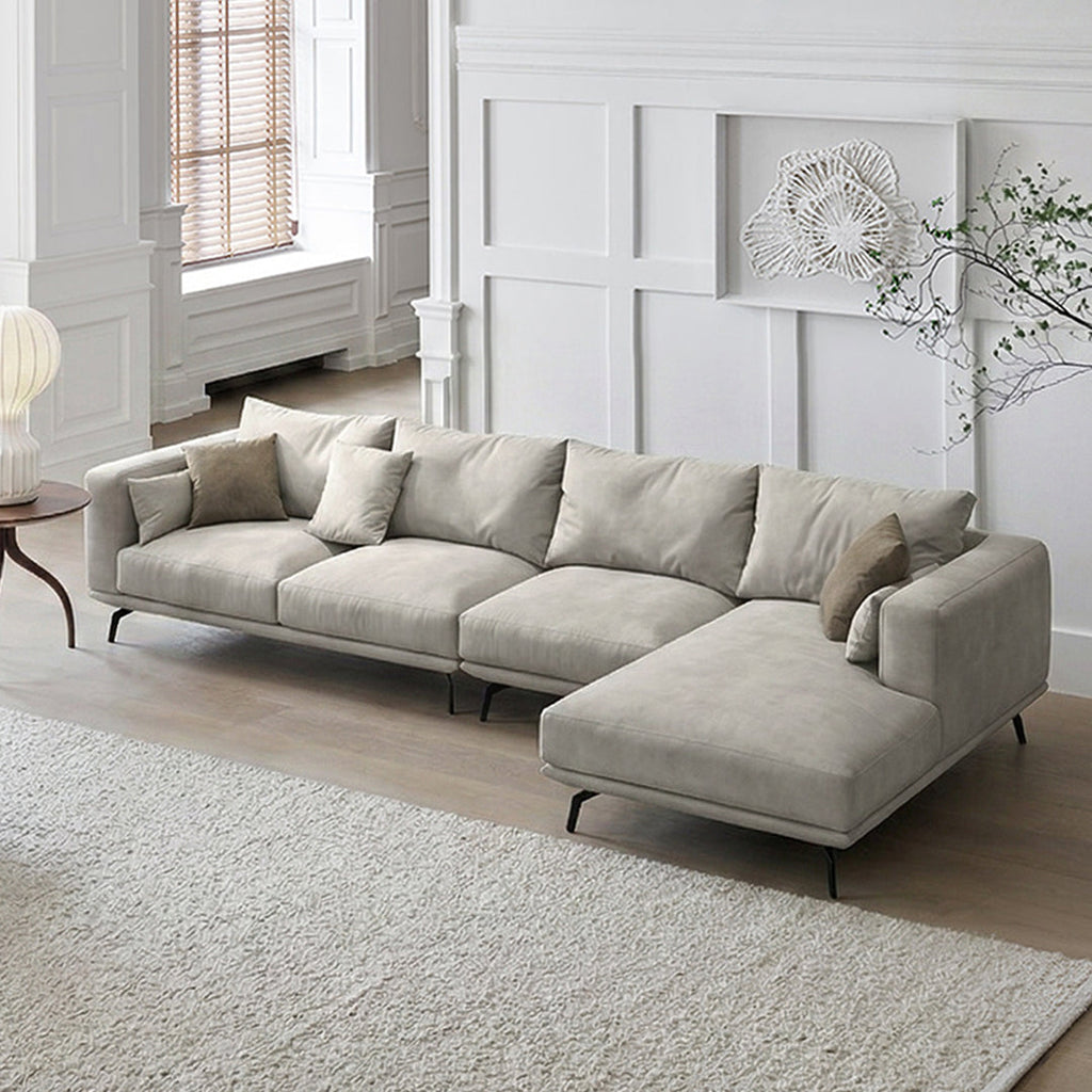 Three Seater Corner Sofa, Leathaire - cream leather corner sofa