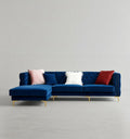 Three Seater Corner Sofa, Velvet - large corner sofa
