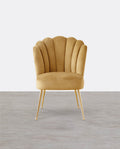 R3 Shell Dining Chair, Velvet-Weilai Concept