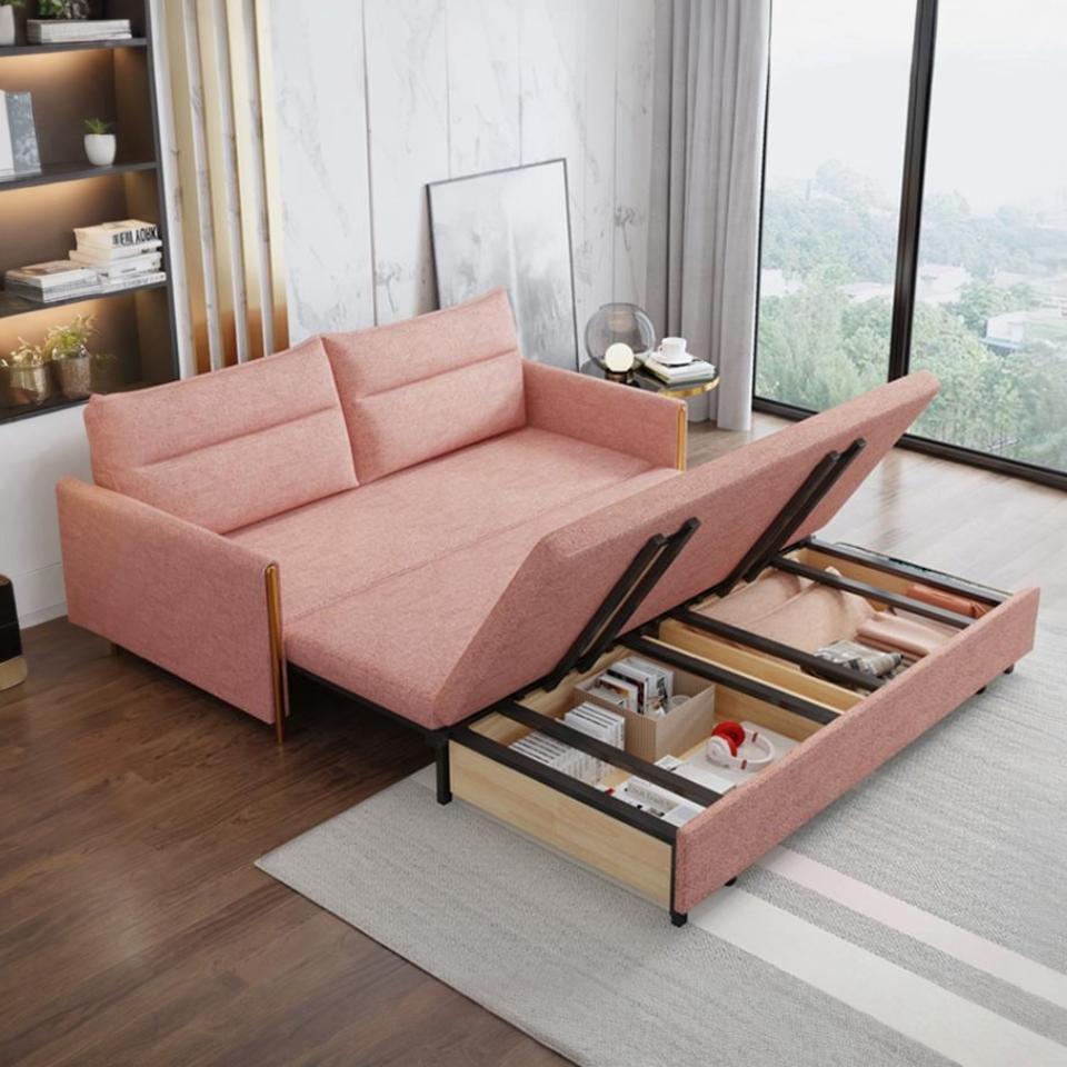 Two Seater Sofa Bed, Linen - beds that are sofas