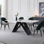 Detail view of Amsterdam Dining Table, Marble with dining table 6 seater