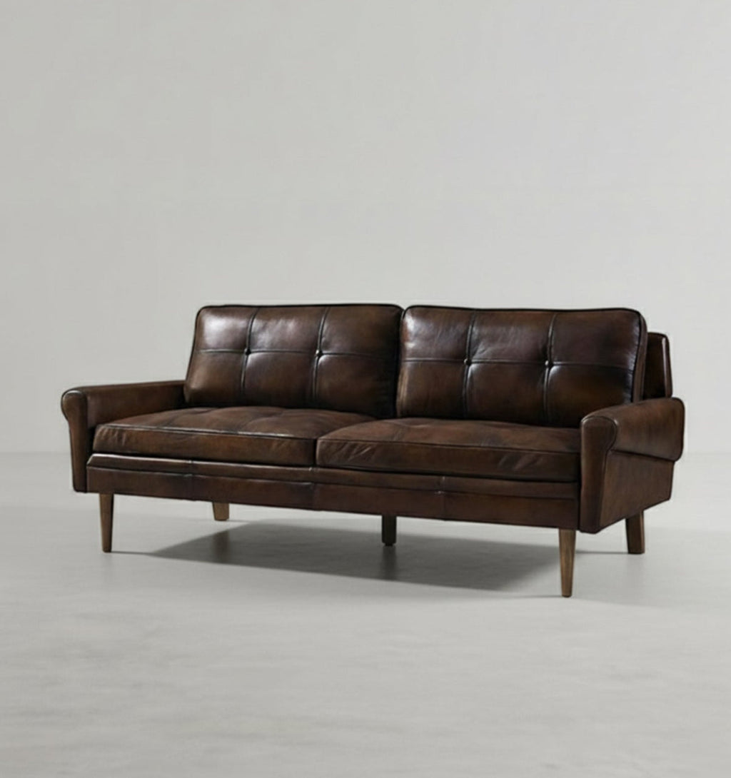Hemenway Two Seater Sofa, Full Grain Leather-Weilai Concept