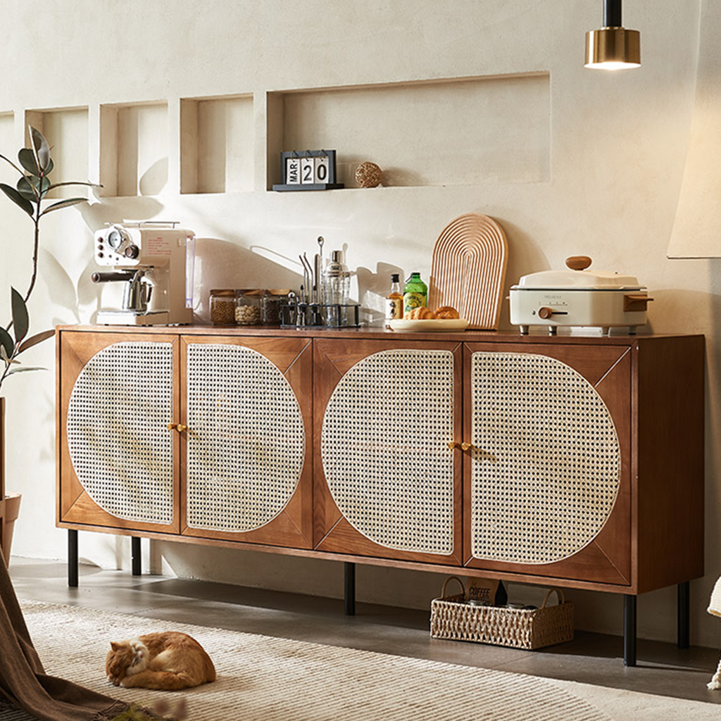 Booker Rattan Sideboard, Solid Wood with solid wood sideboards