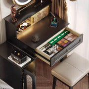 Scarlett Dressing Table With Side Cabinet & LED Mirror-Weilai Concept