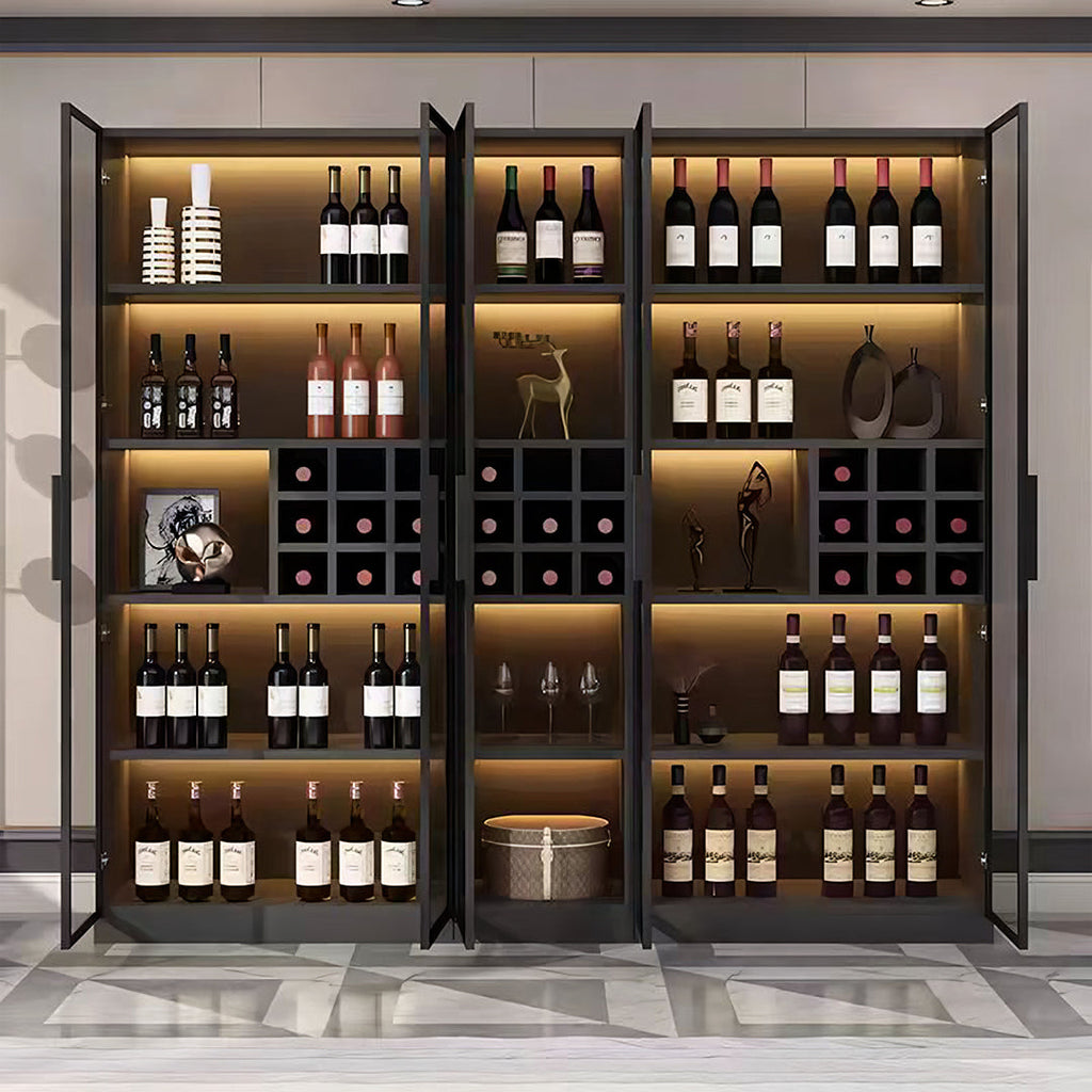 Hampshire I Wine Cabinet, Wine Storage With Glass Doors & Lights-Weilai Concept-Weilai Concept