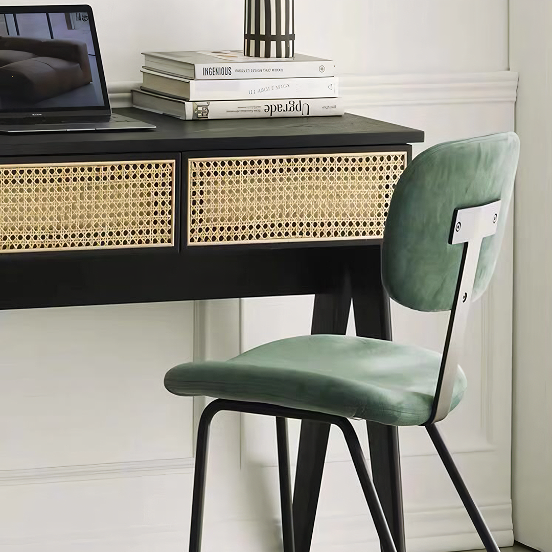 Lambeth Office Desk, Black with office desk drawers
