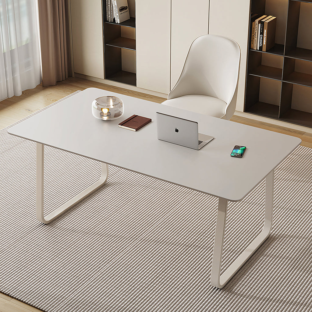 Kwame Office Desk With Office Chair, White with office desk narrow