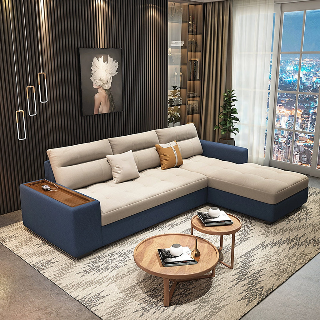 Lobo Sectional Sofa With Storage, Chaise Lounge Sofa Bed with fabric sofa bed