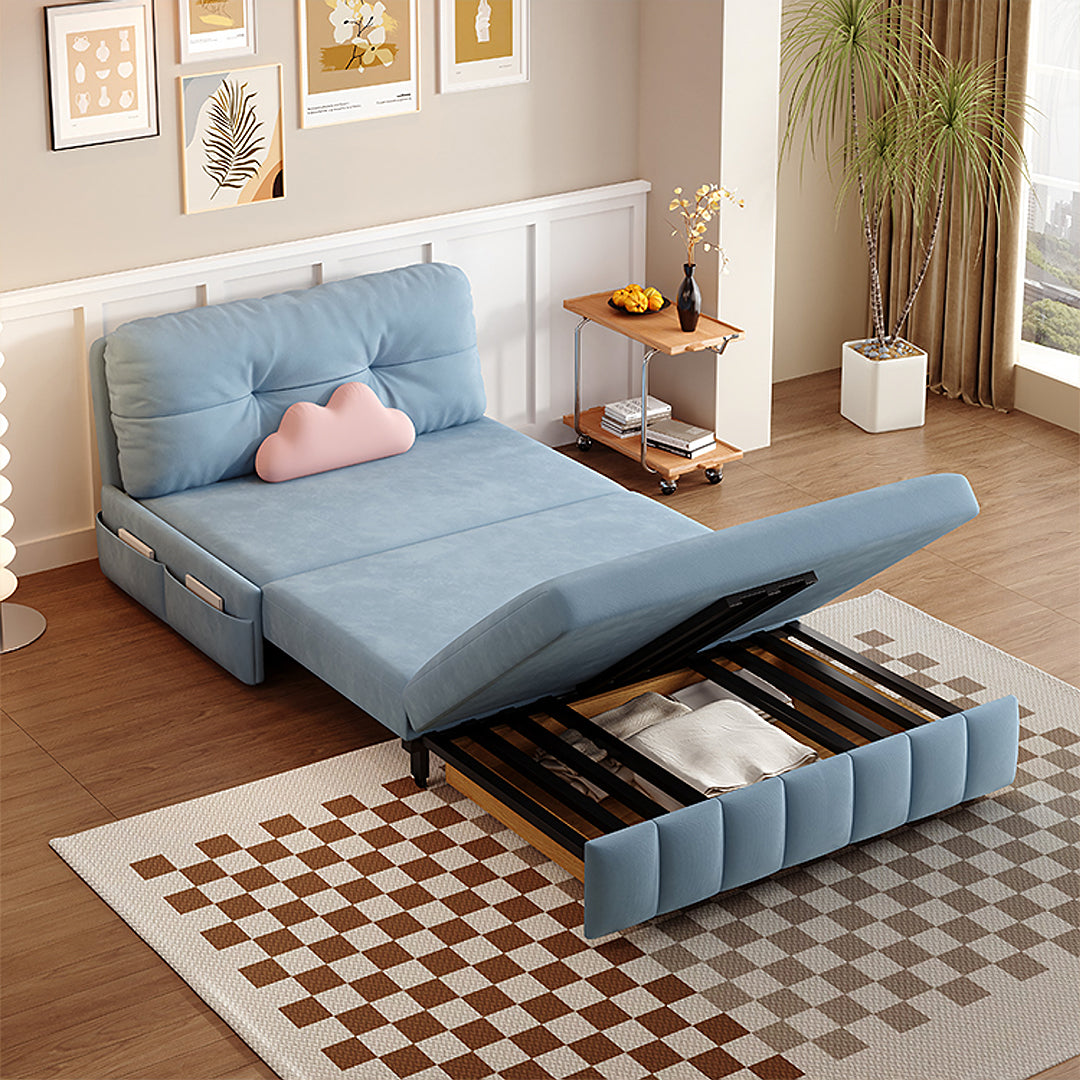 Mehta Single Seater Sofa Bed, Two Seater Sofa Bed, Blue with corner sofa beds with storage