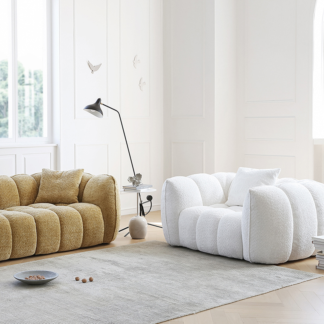 Oxley Pumpkin Single Seater Sofa, Armchair, White with ercol dining tables