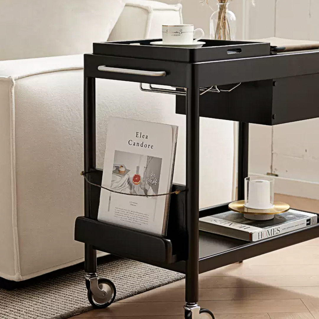 Orion With Magazine Rack Side Table With Trolleys with four door sideboard