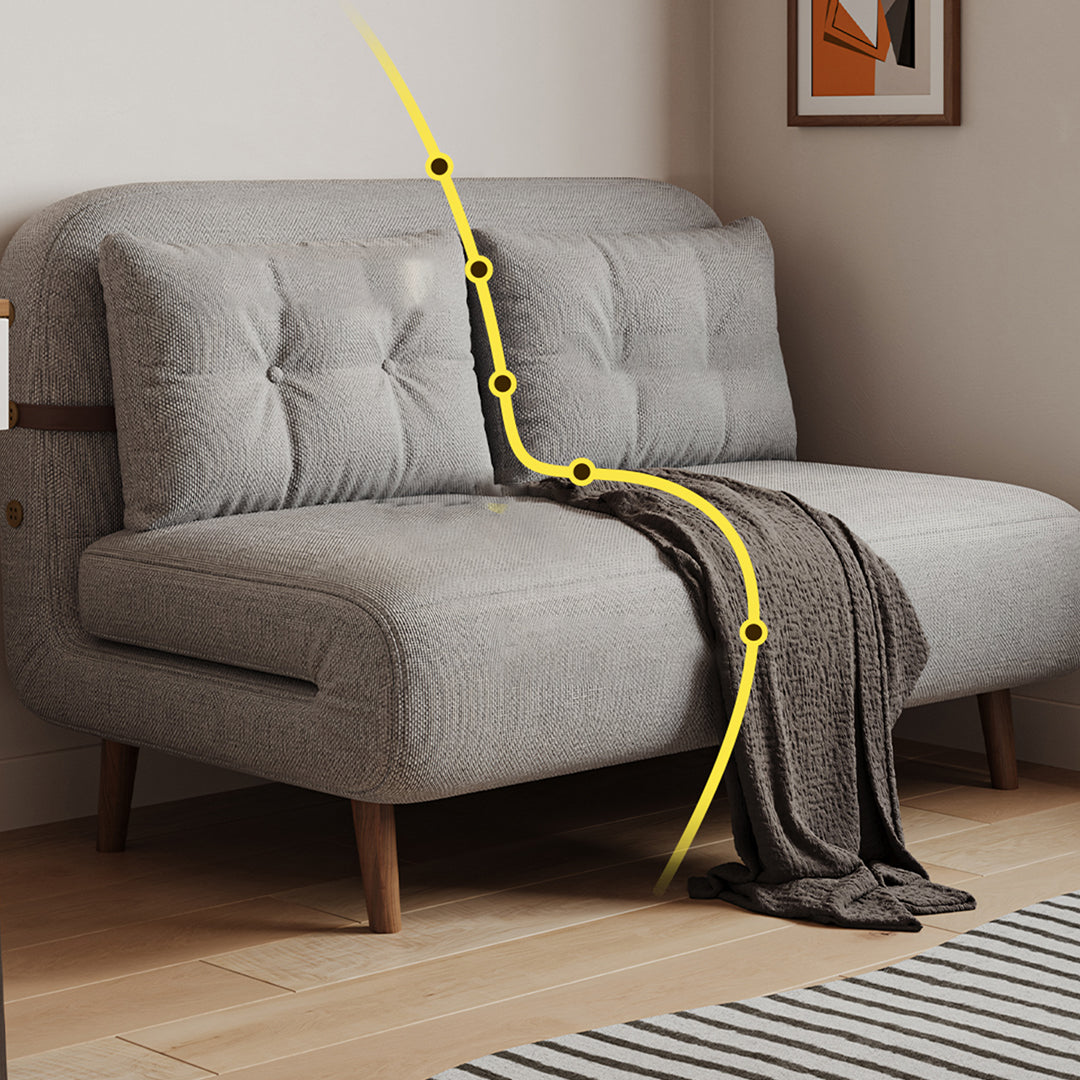 Detail view of Evans Single Seater, Two Seater Sofa Bed, Linen with modern sofa bed