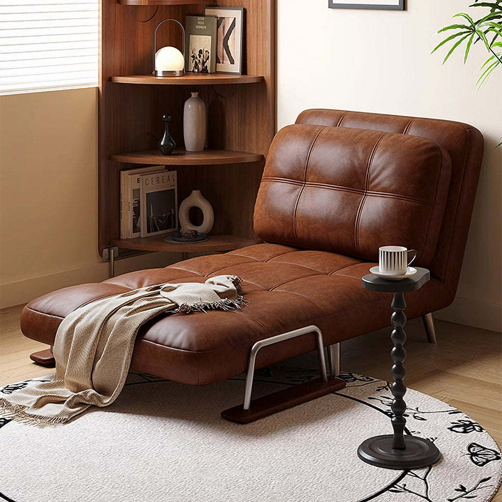Riley Single Sofa Bed, Two Seater Sofa Bed, Black Leather, side view of dreams beds sofa beds