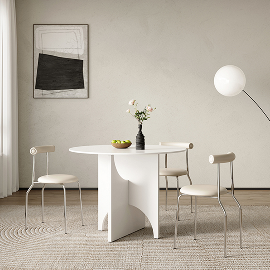 Oighrig Terrazzo Round Dining Table with dining table set extendable