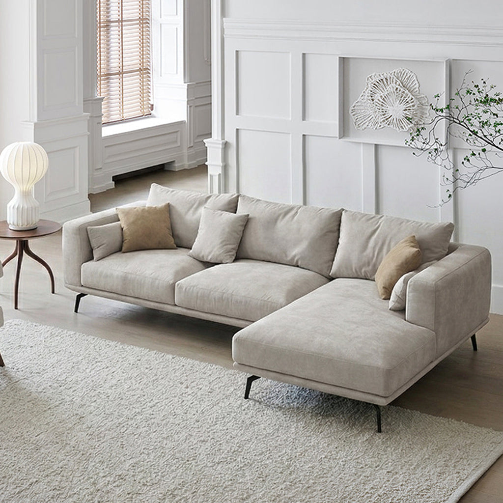 Three Seater Corner Sofa, Leathaire, side view of dark green corner sofa