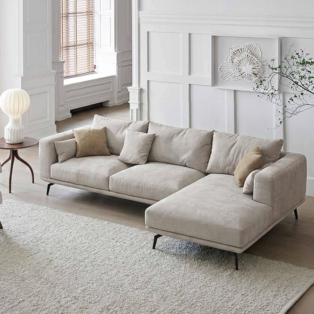 Three Seater Corner Sofa, Leathaire, side view of dark green corner sofa