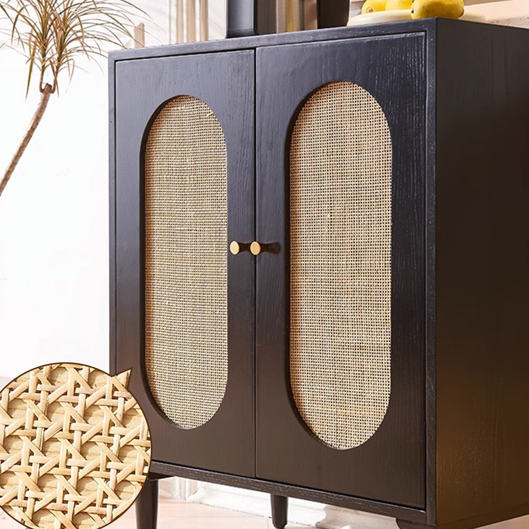 Beatrix Retro Rattan Sideboard with dining room with sideboard