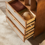 Maasai Tall Sideboard, Rattan & Solid Wood Cabinet with small sideboard wood