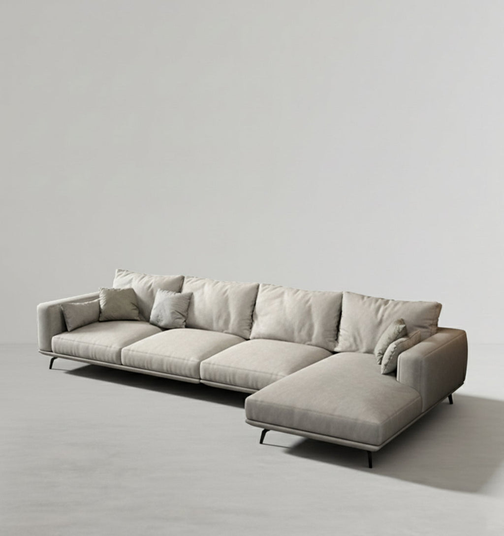 Detail view of Three Seater Corner Sofa, Leathaire with electric recliner corner sofa