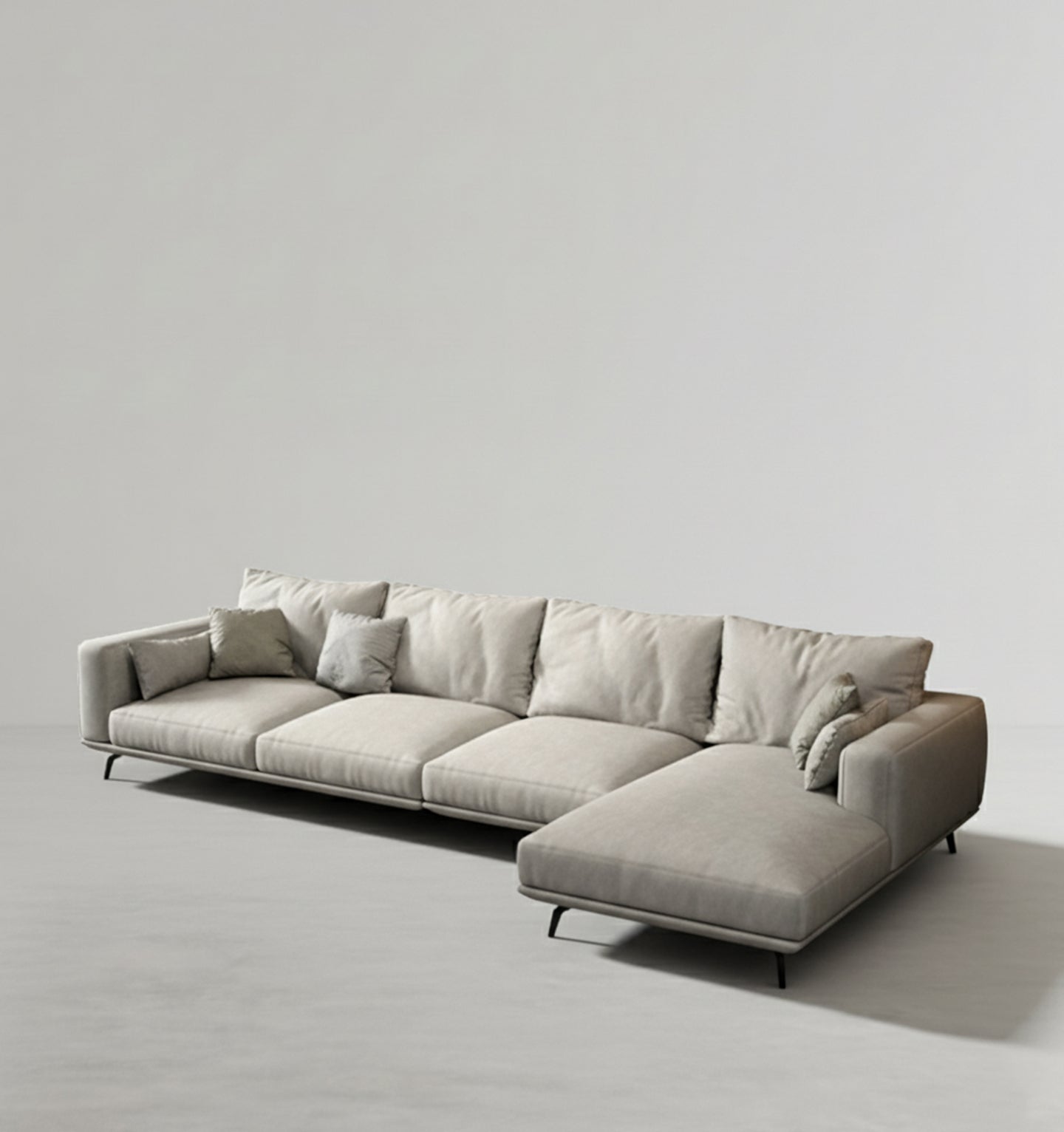 Detail view of Three Seater Corner Sofa, Leathaire with electric recliner corner sofa