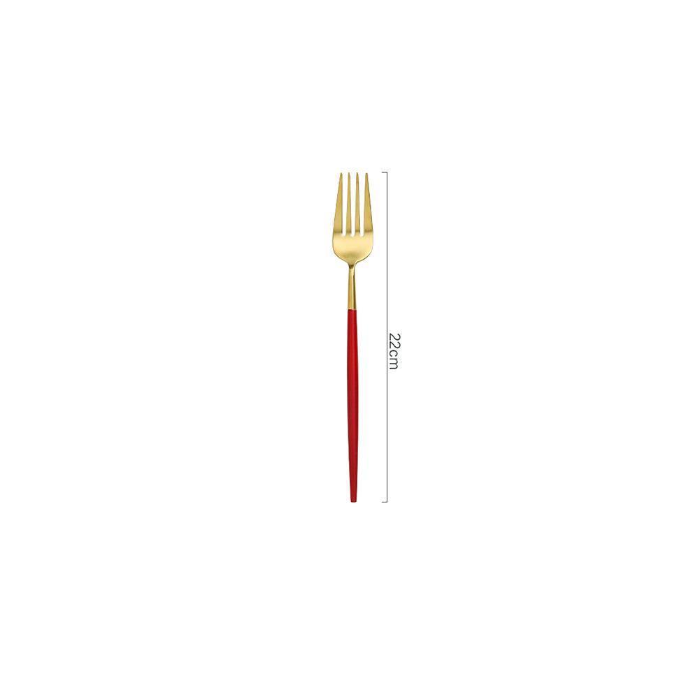 6 Piece Cutlery Set, Red-Weilai-Weilai Concept