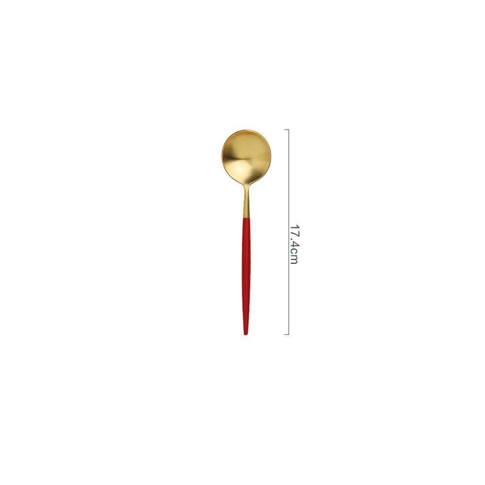 6 Piece Cutlery Set, Red-Weilai-Weilai Concept