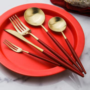 6 Piece Cutlery Set, Red-Weilai-Weilai Concept