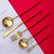 6 Piece Cutlery Set, Red-Weilai-Weilai Concept