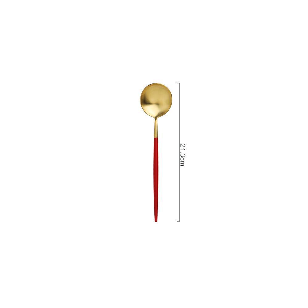 6 Piece Cutlery Set, Red-Weilai-Weilai Concept