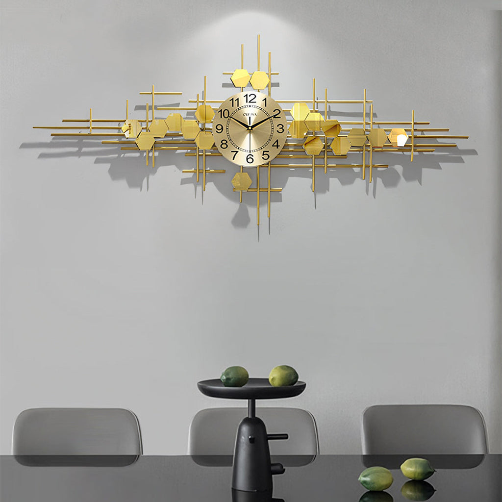 Clark Art Deco Wall Clock, Silent Clock, Gold-Weilai-Weilai Concept