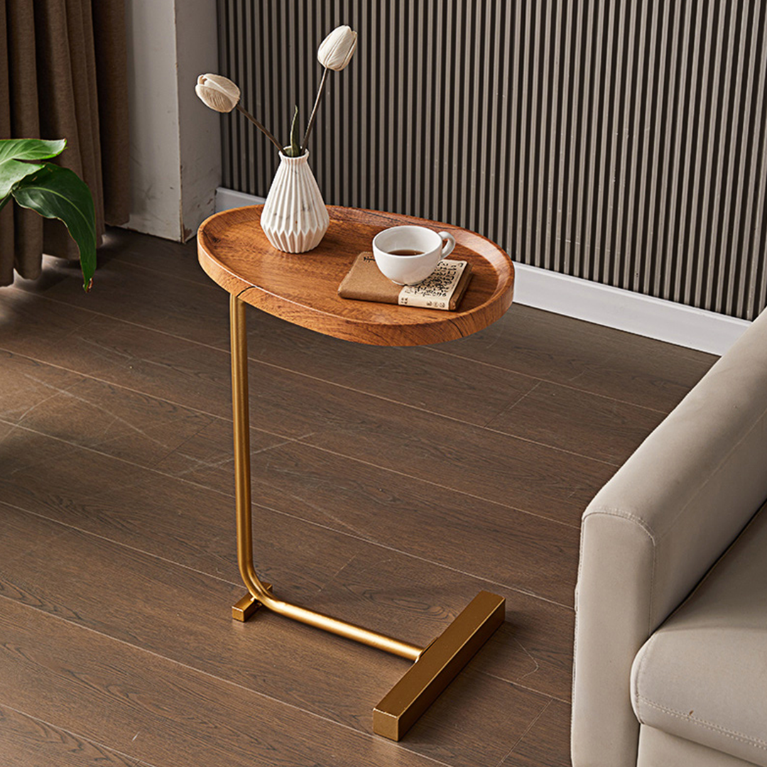 Isabeau Side Table, Wood with ottoman sofa bed