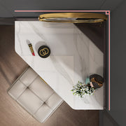 Amigo Small Corner Dressing Table, Slimline Dressing Table, With LED Mirror-Weilai Concept-Weilai Concept