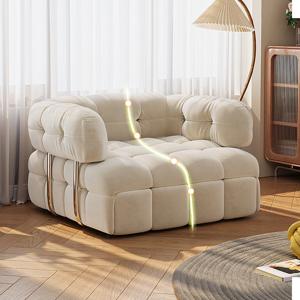 Rojas Single Sofa Bed, Armchair Sofa Bed, Cream with sofa beds single chair bed