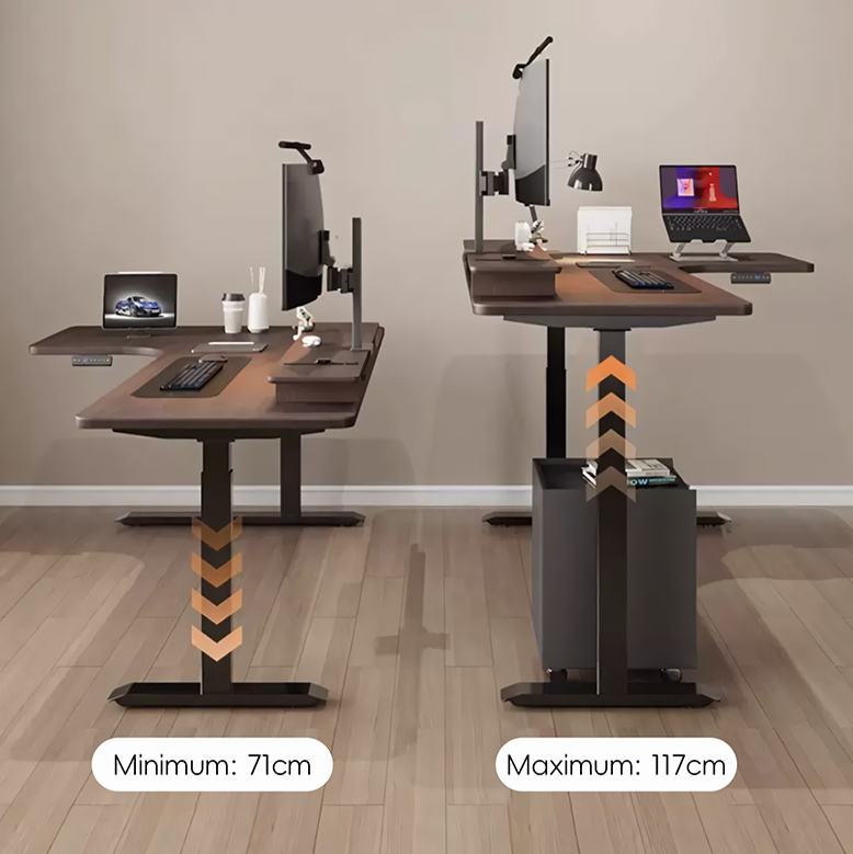 Smart Electric Standing Office Desk, Computer Corner Desk with home office desk and chair set