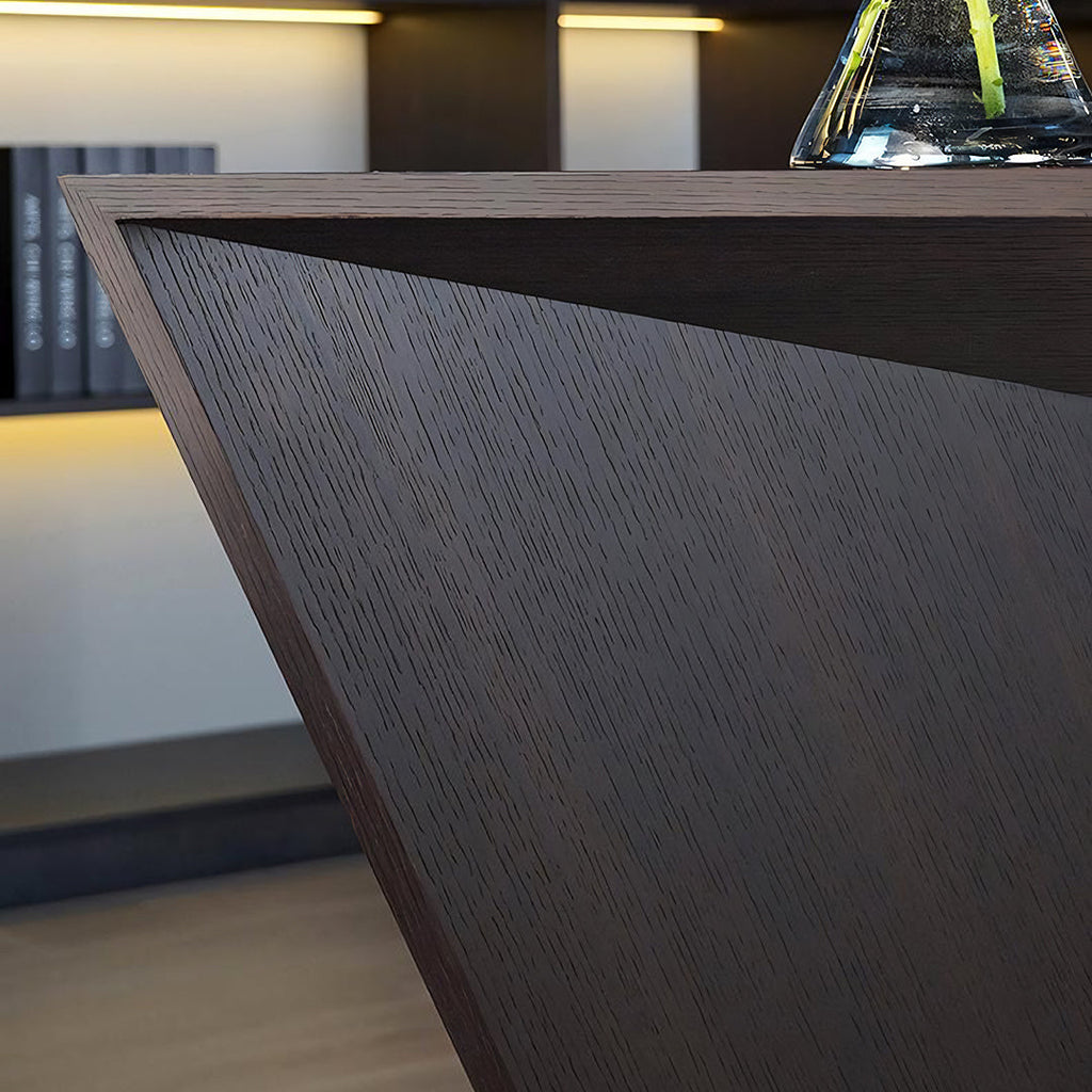 Kofi Modern Office Desk For Home, Black Wood with big home office desk