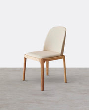 Detail view of A Set of 2 Sienna Dining Chairs, White with dining table and chairs