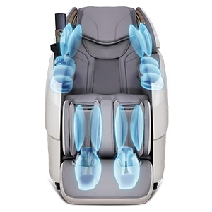 Massage chair with blue massage nodes on a white background Primus 4D Massage chair