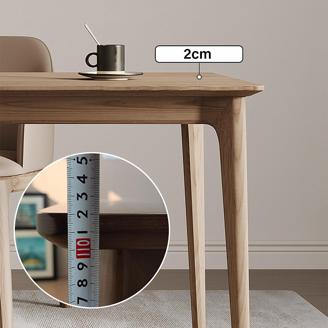Mei Office Desk, Solid Wood, Ash Wood with office desk organiser