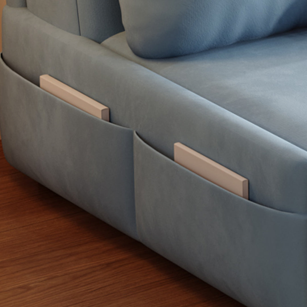 Mehta Single Seater Sofa Bed, Two Seater Sofa Bed, Blue in a lifestyle setting with compact sofa beds