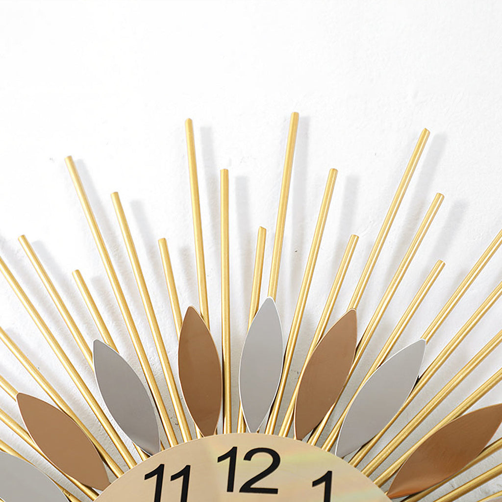 Miller Round Art Deco Wall Clock, Silent Clock, Gold & Silver-Weilai-Weilai Concept