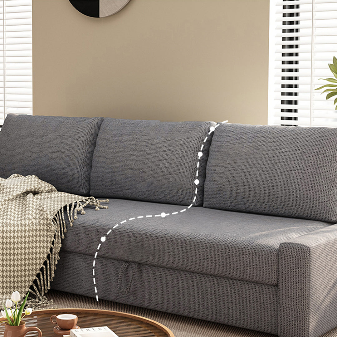 Edwards Three Seater Corner Sofa Bed With Storage, Linen with outsunny corner sofa