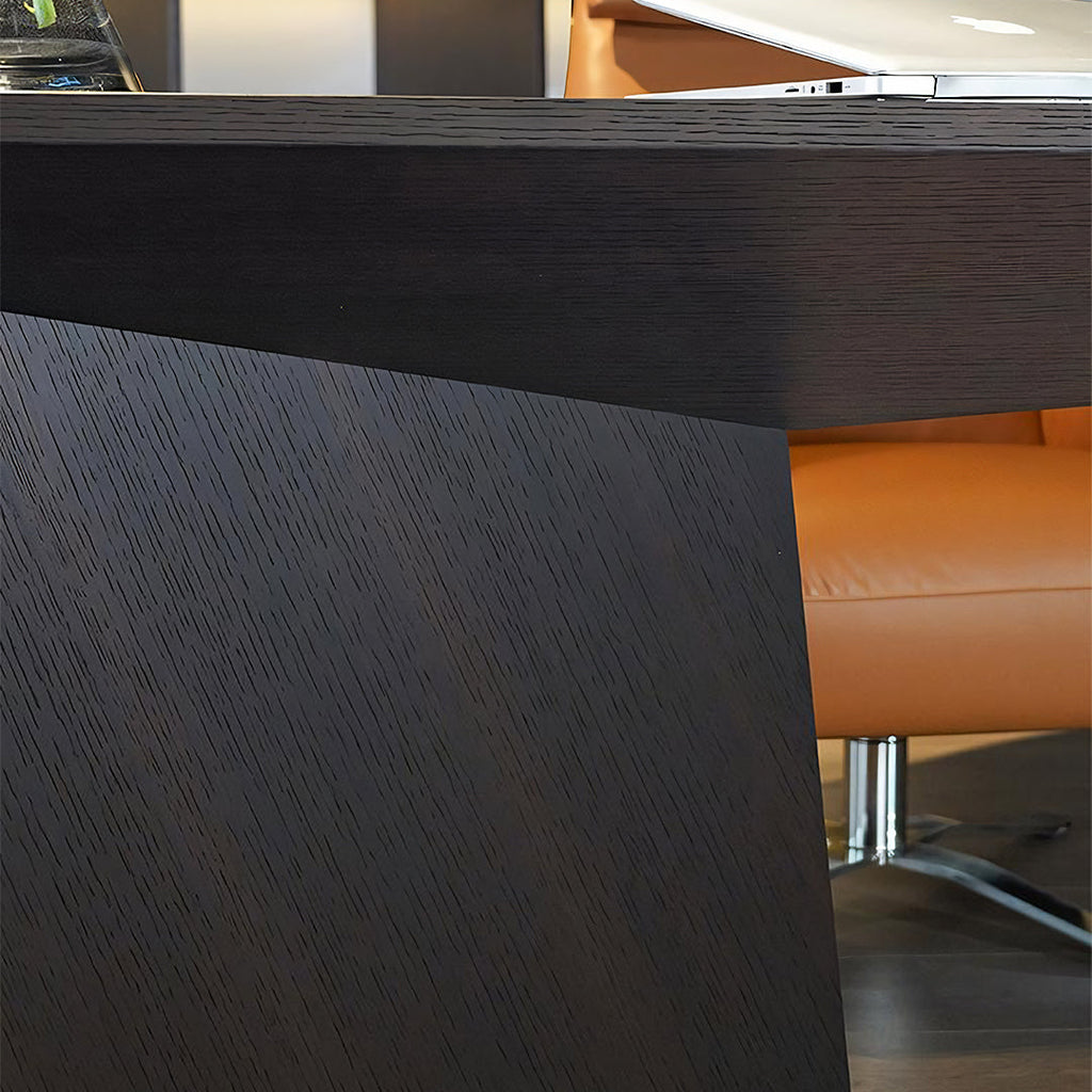 Kofi Modern Office Desk For Home, Black Wood with contemporary office desks