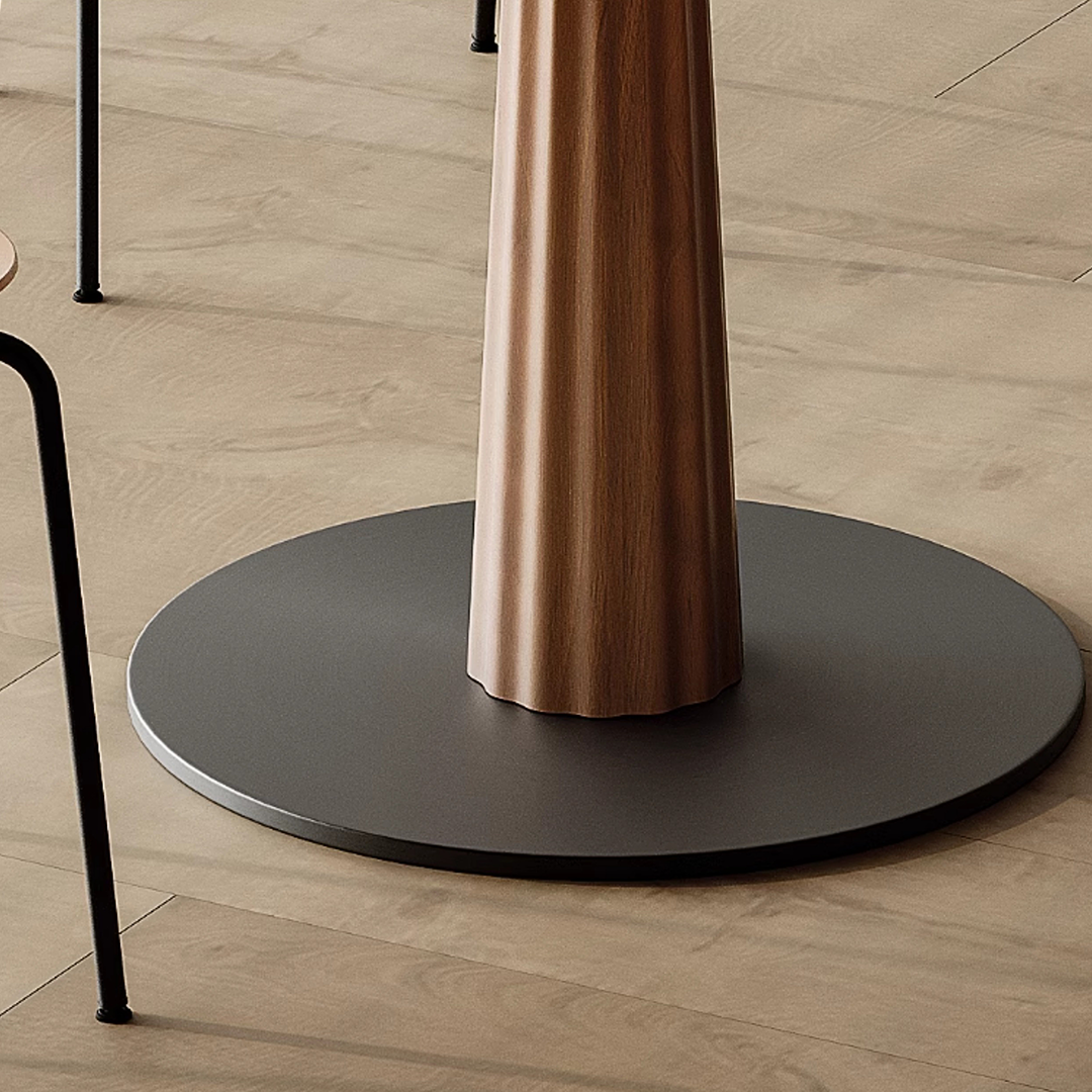 Anderson Small Round Dining Table, Sintered Stone & Solid Wood with 8' round dining table