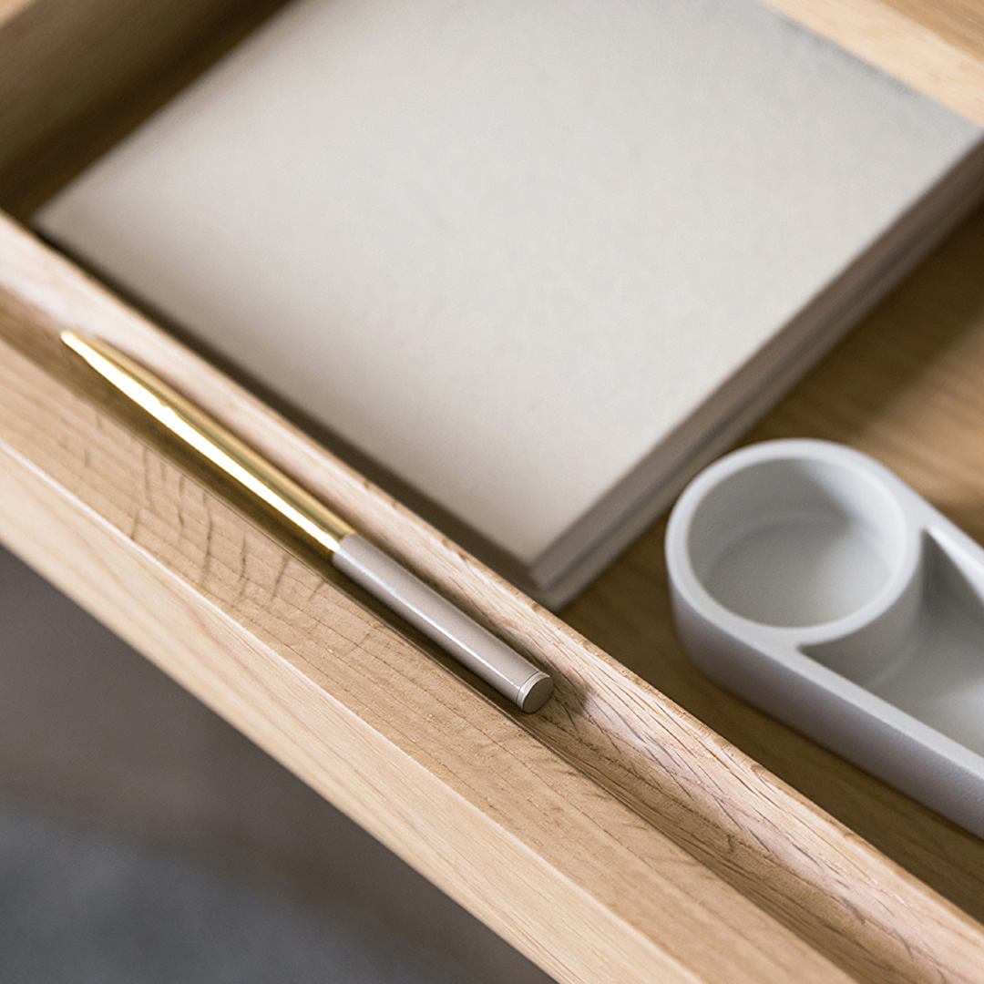 Sadie Office Desk, Ash with office with white desk
