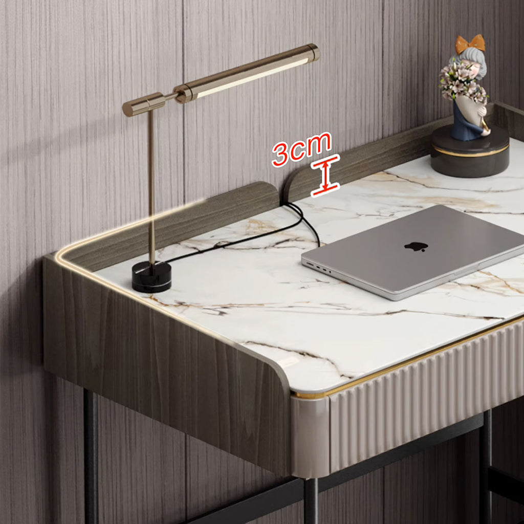 Mateo Office Desk With Drawers, With Shelves with white home office desk