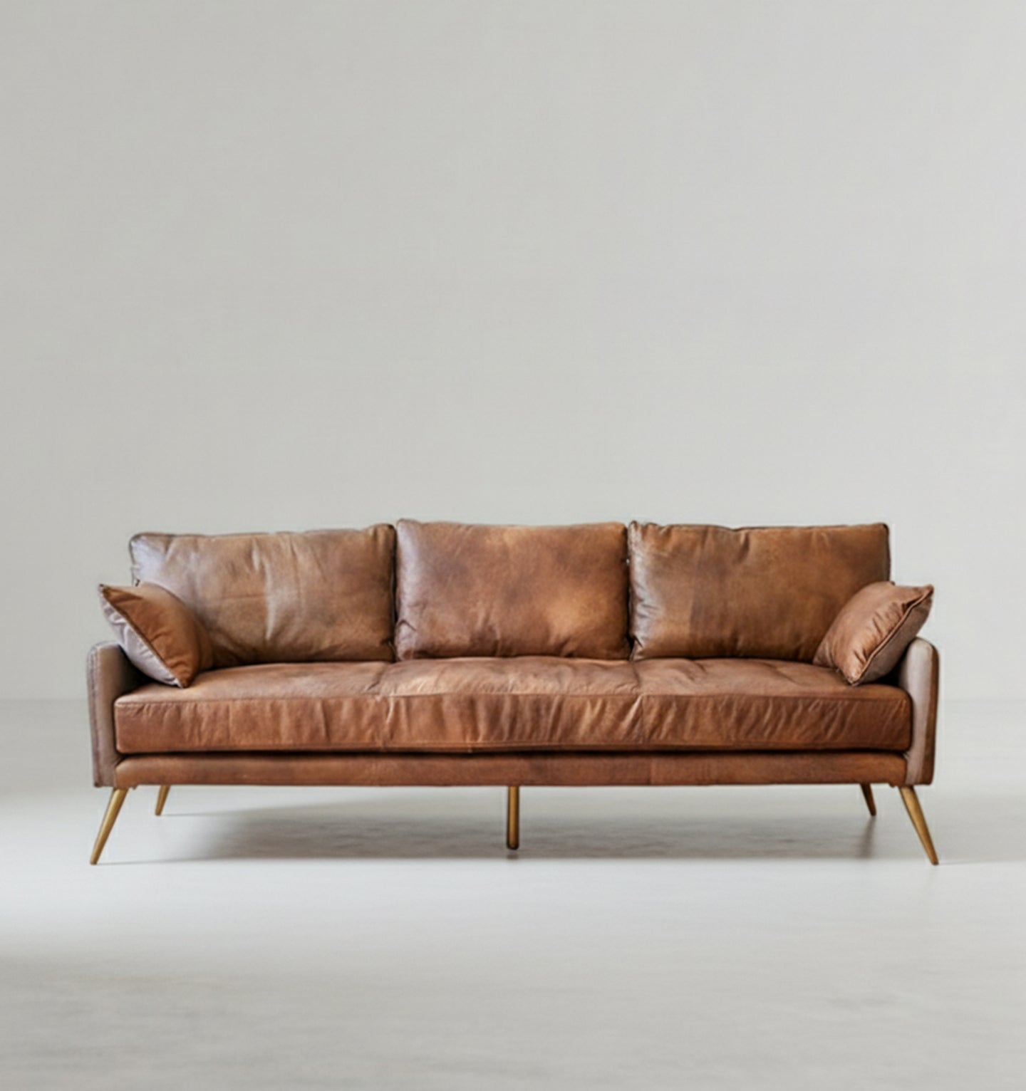 Detail view of Luna Three Seaters Sofa, Three Seater Corner Sofa, Real Leather with corner sofa bed