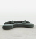 Yannik Four Seater Curved Sofa, Green - curved large sofa