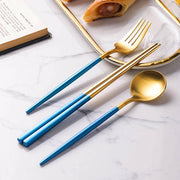 8 Piece Cutlery Set, Blue-Weilai Concept-Weilai Concept