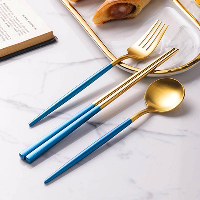8 Piece Cutlery Set, Blue-Weilai Concept-Weilai Concept