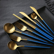 8 Piece Cutlery Set, Blue-Weilai Concept-Weilai Concept